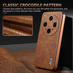 AZNS For Oppo Find X8 Ultra 5G Case Electroplating Crocodile Texture PU + TPU Phone Cover