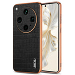 AZNS For Oppo Find X8 Ultra 5G Case Electroplating Crocodile Texture PU + TPU Phone Cover
