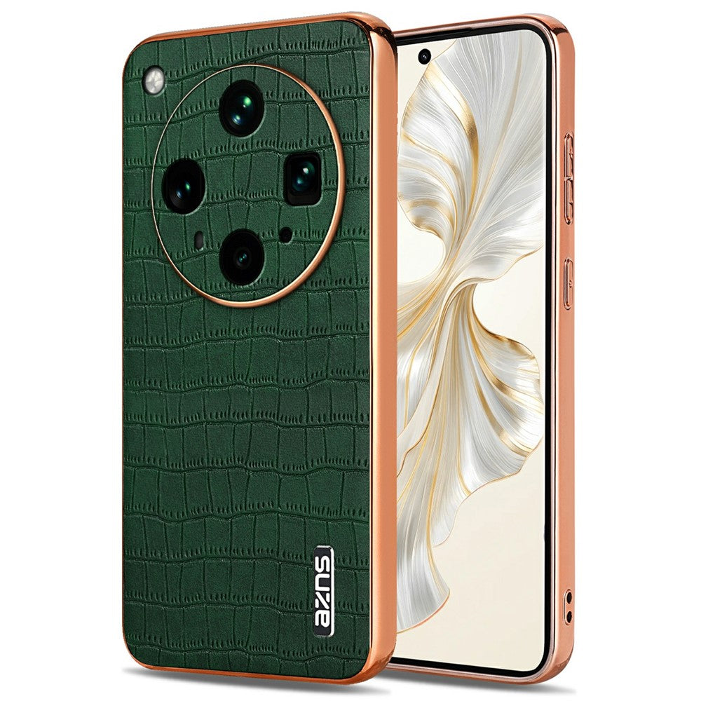 AZNS For Oppo Find X8 Ultra 5G Case Electroplating Crocodile Texture PU + TPU Phone Cover