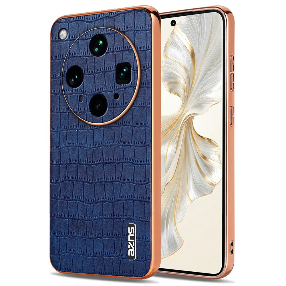 AZNS For Oppo Find X8 Ultra 5G Case Electroplating Crocodile Texture PU + TPU Phone Cover