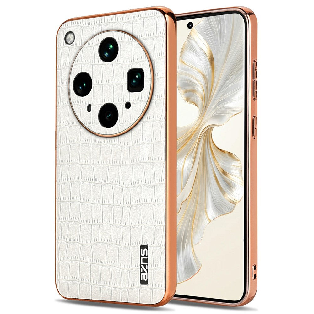 AZNS For Oppo Find X8 Ultra 5G Case Electroplating Crocodile Texture PU + TPU Phone Cover