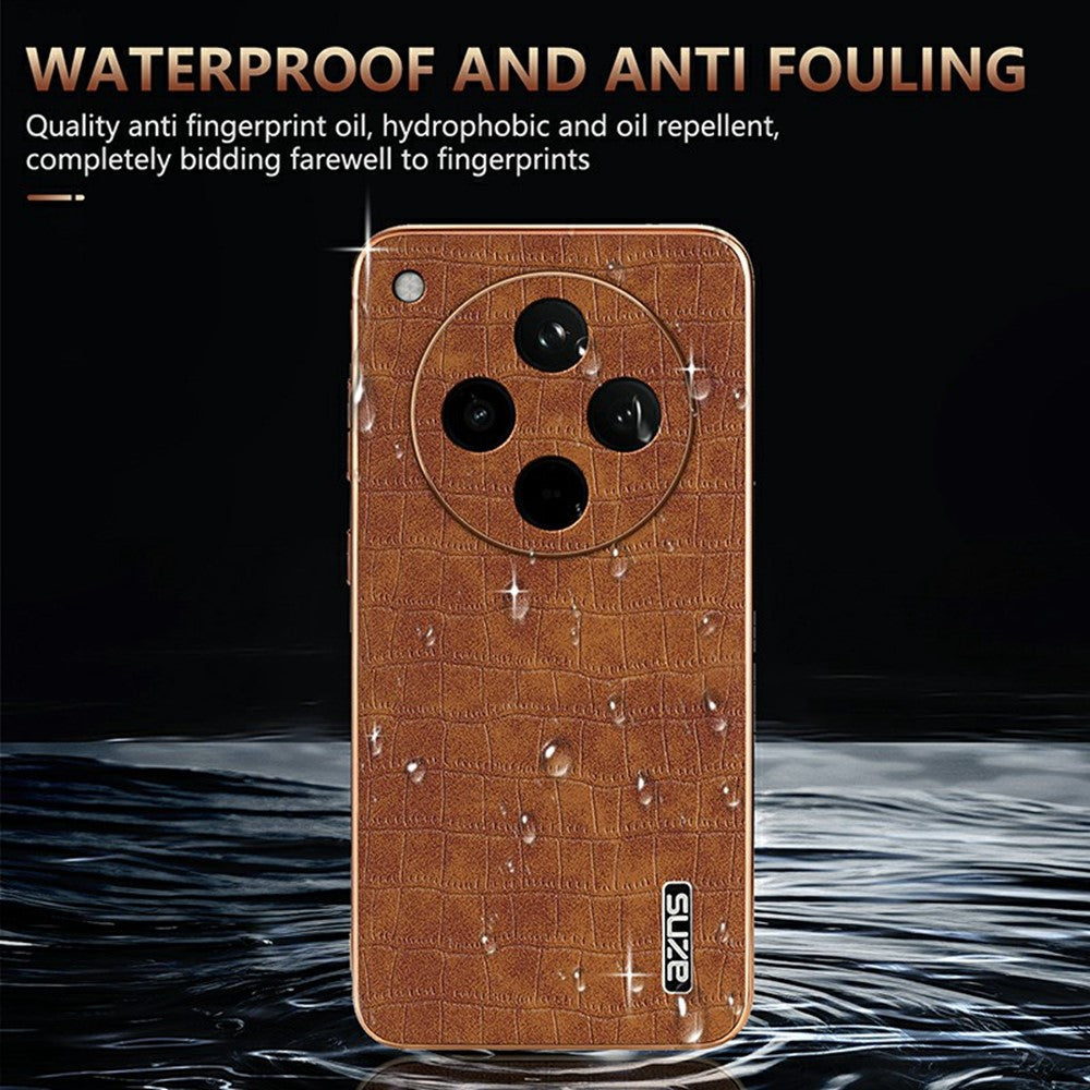 AZNS For Oppo Find X8s+ 5G Case Electroplating Crocodile Texture PU + TPU Phone Cover