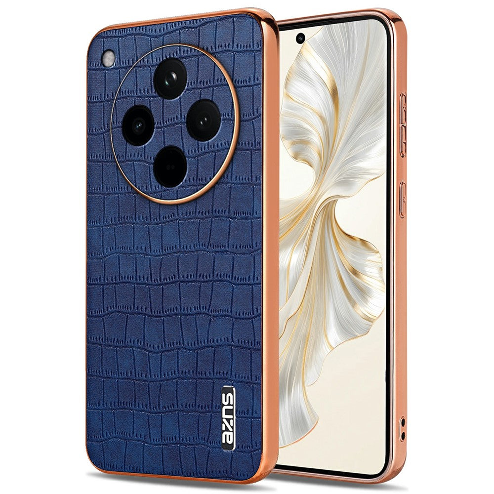 AZNS For Oppo Find X8s+ 5G Case Electroplating Crocodile Texture PU + TPU Phone Cover