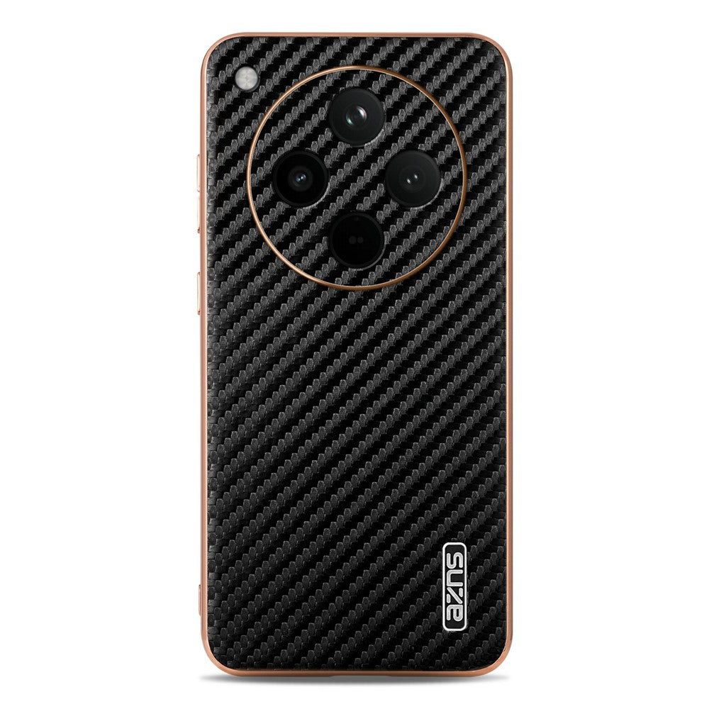 AZNS For Oppo Find X8s+ 5G Case Electroplating Carbon Fiber Texture PU + TPU Phone Cover