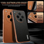 AZNS For Oppo Find X8s+ 5G Case Electroplating Carbon Fiber Texture PU + TPU Phone Cover