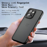 For OnePlus 13T 5G Case Skin-Touch TPU + PC Matte Phone Back Cover, Transparent Black