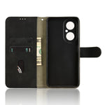 Läderfodral för Huawei Enjoy 80, stötsäkert plånboksfodral med fällbart grepp, skin-feel, fallskyddande