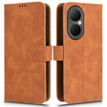 Läderfodral för Huawei Enjoy 80, stötsäkert plånboksfodral med fällbart grepp, skin-feel, fallskyddande