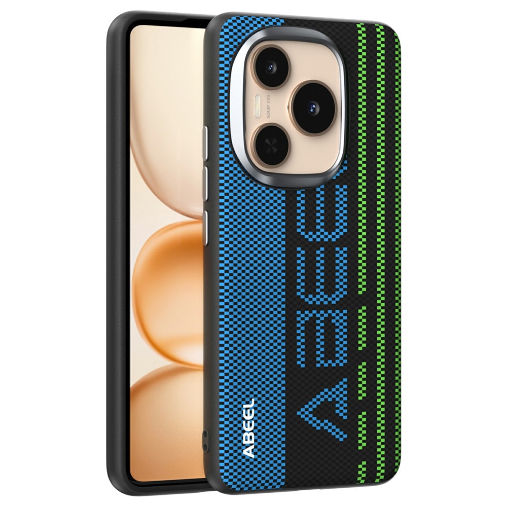 ABEEL For Honor Power 5G Magnetic Case Micro-Embossing 6D Printed PC TPU Aluminum Alloy Leather Phone Cover
