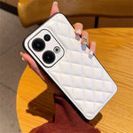 For Oppo Reno13 5G (Global) Case Rhombus Stitching PU Leather + TPU Shockproof Phone Cover