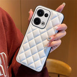 For Oppo Reno13 5G (Global) Case Rhombus Stitching PU Leather + TPU Shockproof Phone Cover