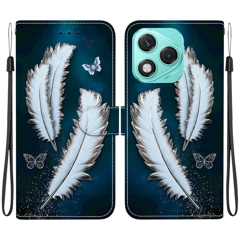 For Honor 400 Lite 5G Case Pattern Printing Anti-Drop Leather Flip Wallet Phone Cover with Lanyard