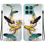 Til Motorola Edge 60 5G / 60 Fusion 5G etui, mønsterprint, anti-drop, læder flip-pung telefoncover med snor