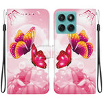 Til Motorola Edge 60 5G / 60 Fusion 5G etui, mønsterprint, anti-drop, læder flip-pung telefoncover med snor