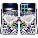 Til Motorola Edge 60 5G / 60 Fusion 5G etui, mønsterprint, anti-drop, læder flip-pung telefoncover med snor