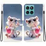 Til Motorola Edge 60 5G / 60 Fusion 5G etui, mønsterprint, anti-drop, læder flip-pung telefoncover med snor