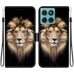 Til Motorola Edge 60 5G / 60 Fusion 5G etui, mønsterprint, anti-drop, læder flip-pung telefoncover med snor