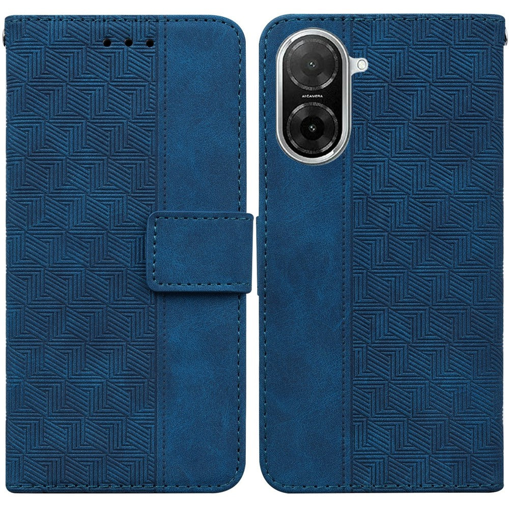 For Xiaomi Redmi A5 NFC (EU) (173.45mm) Case Geometry Pattern Leather Wallet Phone Cover with Wrist Strap