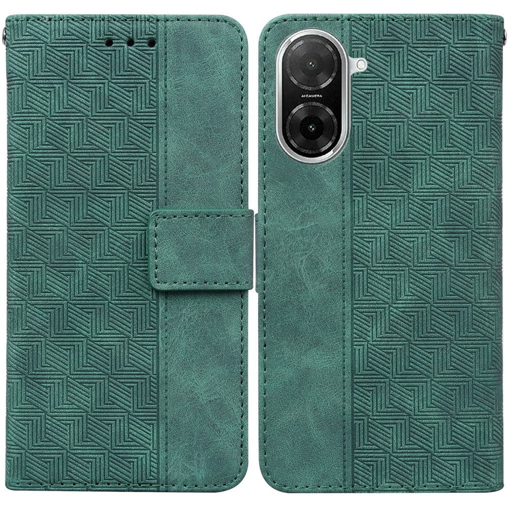 For Xiaomi Redmi A5 NFC (EU) (173.45mm) Case Geometry Pattern Leather Wallet Phone Cover with Wrist Strap