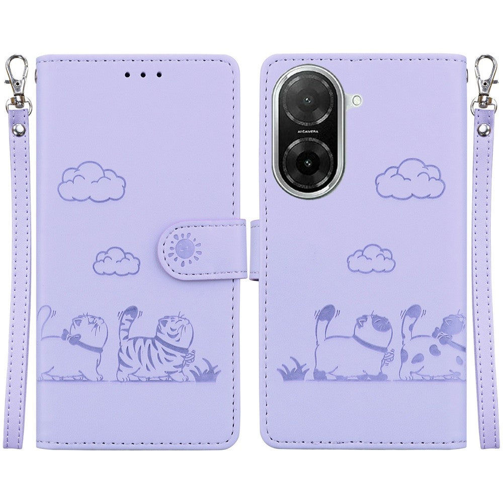 For Xiaomi Redmi A5 NFC (EU) (173.45mm) Case RFID Blocking Kitten Pattern TPU + PU Leather Phone Cover