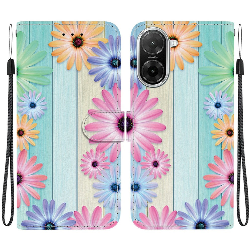 For Xiaomi Redmi A5 NFC (EU) (173.45mm) Case Pattern Printing Anti-Drop Leather Flip Wallet Phone Cover with Lanyard