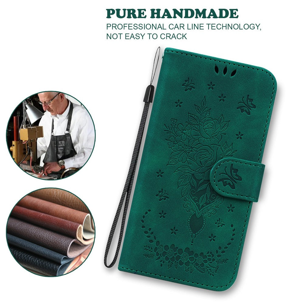 For Xiaomi Redmi A5 NFC (EU) (173.45mm) Case PU Leather Wallet Phone Cover Butterfly Flower Imprint