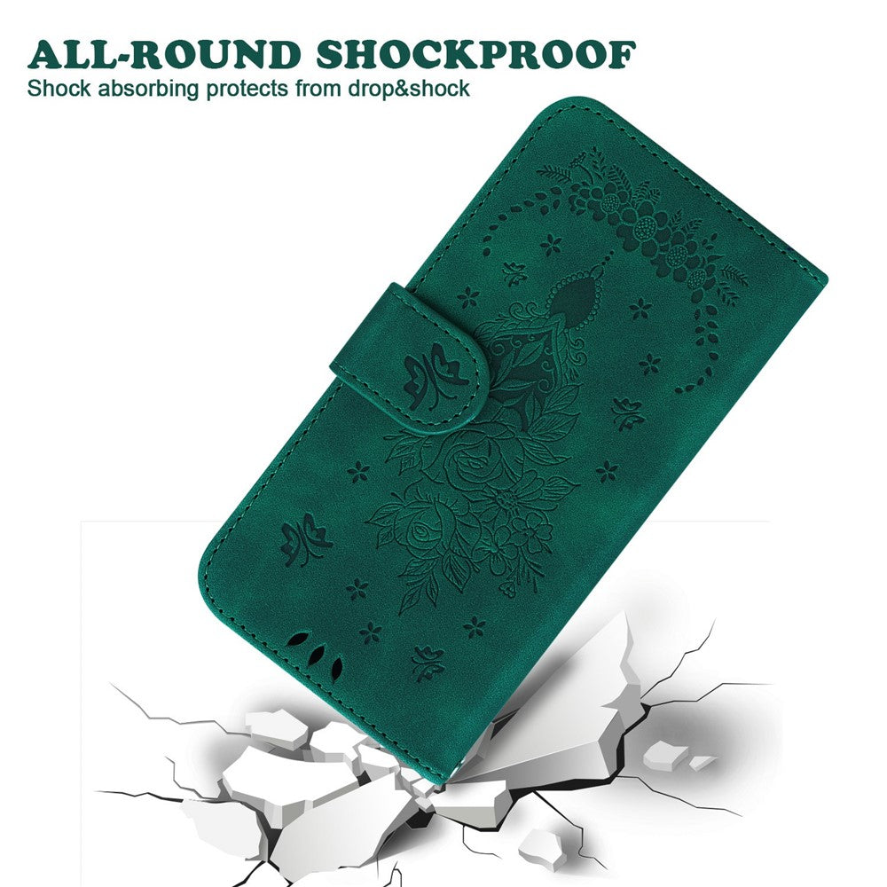 For Xiaomi Redmi A5 NFC (EU) (173.45mm) Case PU Leather Wallet Phone Cover Butterfly Flower Imprint