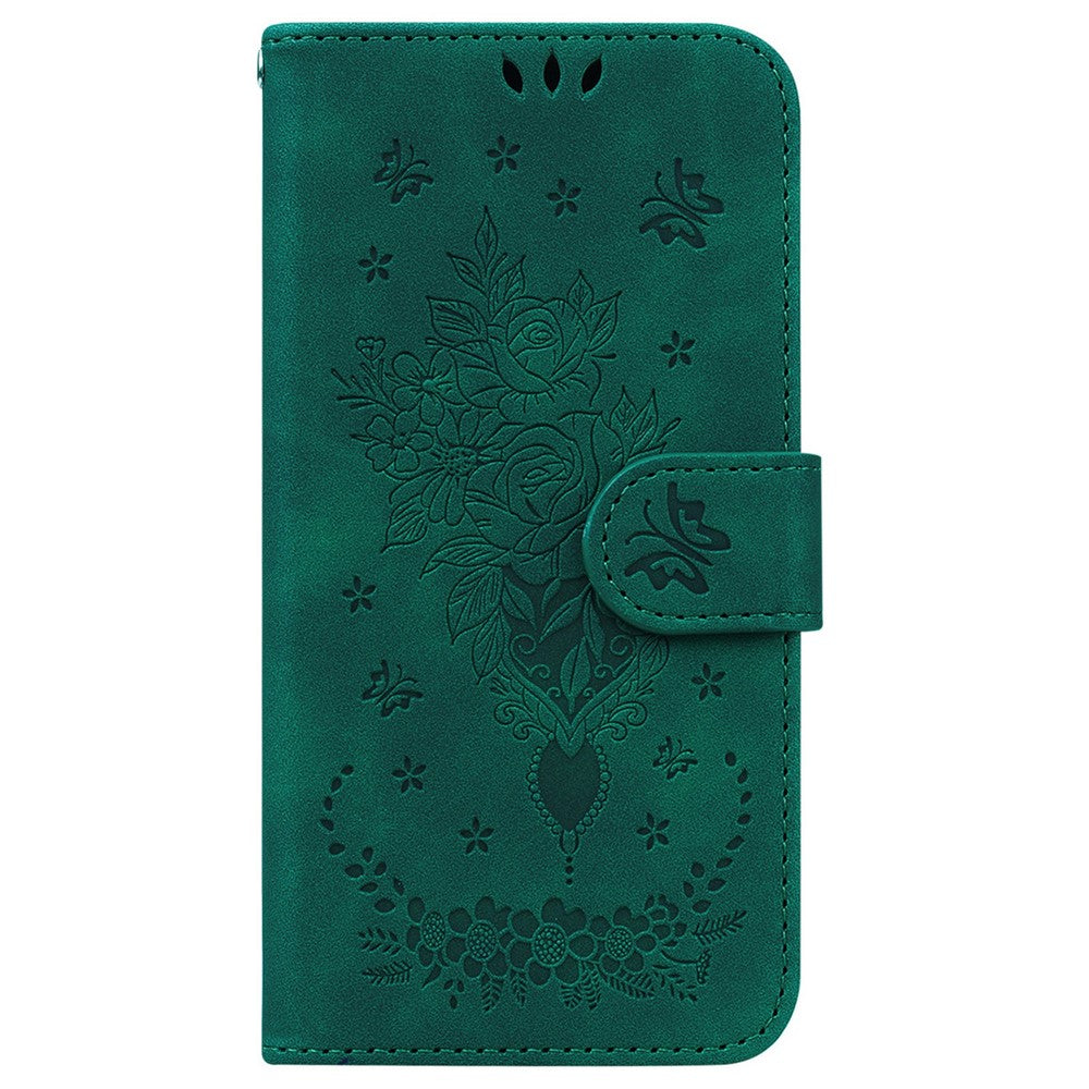 For Xiaomi Redmi A5 NFC (EU) (173.45mm) Case PU Leather Wallet Phone Cover Butterfly Flower Imprint