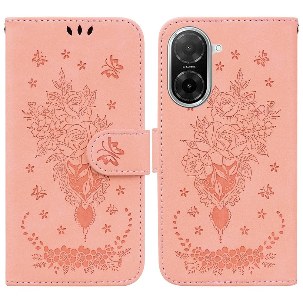 For Xiaomi Redmi A5 NFC (EU) (173.45mm) Case PU Leather Wallet Phone Cover Butterfly Flower Imprint