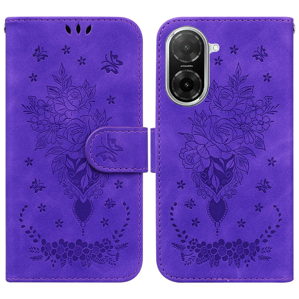 For Xiaomi Redmi A5 NFC (EU) (173.45mm) Case PU Leather Wallet Phone Cover Butterfly Flower Imprint