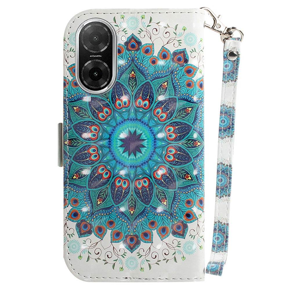 For Xiaomi Redmi A5 NFC (EU) (173.45mm) Case Pattern Printing Leather Wallet Phone Cover with Wrist Strap