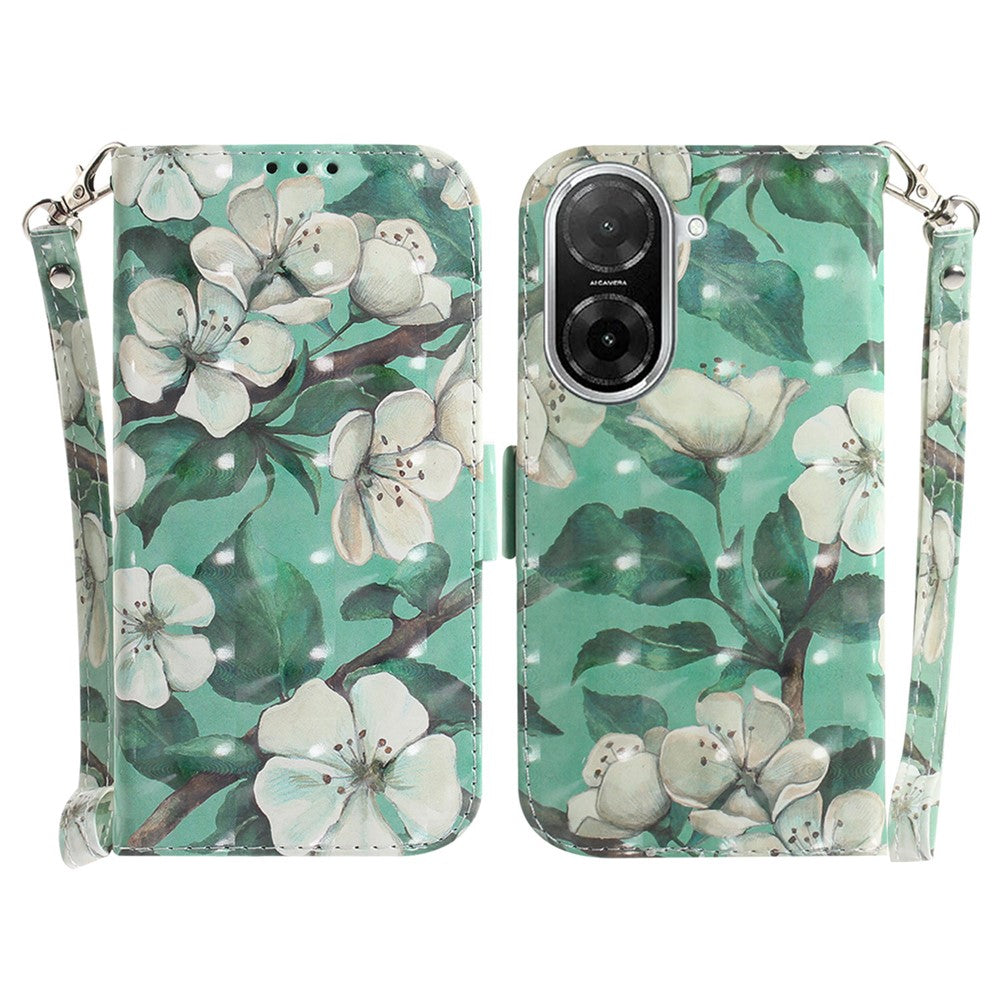 For Xiaomi Redmi A5 NFC (EU) (173.45mm) Case Pattern Printing Leather Wallet Phone Cover with Wrist Strap