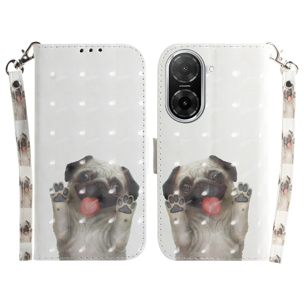 For Xiaomi Redmi A5 NFC (EU) (173.45mm) Case Pattern Printing Leather Wallet Phone Cover with Wrist Strap