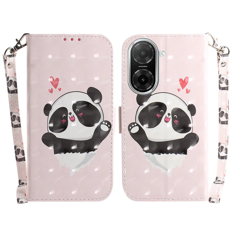 For Xiaomi Redmi A5 NFC (EU) (173.45mm) Case Pattern Printing Leather Wallet Phone Cover with Wrist Strap