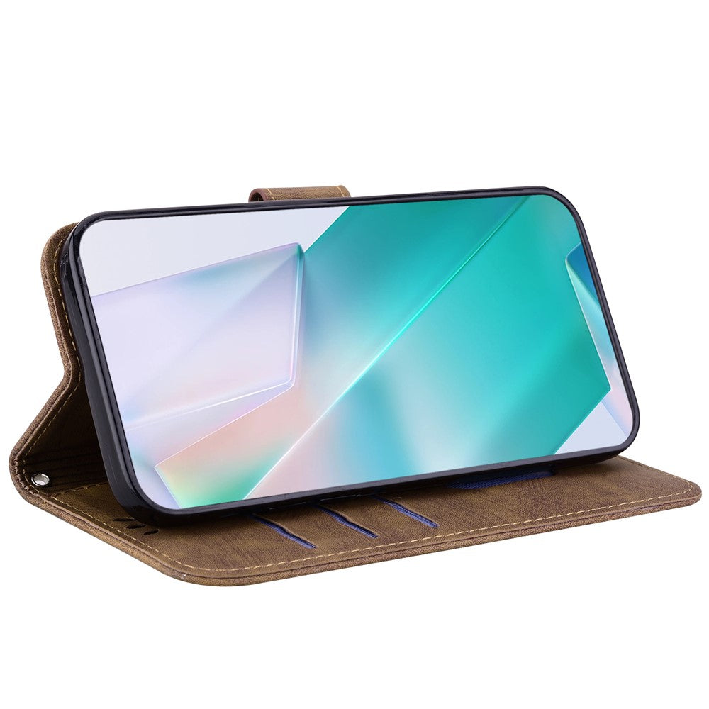For Xiaomi Redmi A5 NFC (EU) (173.45mm) Wallet Case Tiger Imprint Leather Shockproof Phone Cover