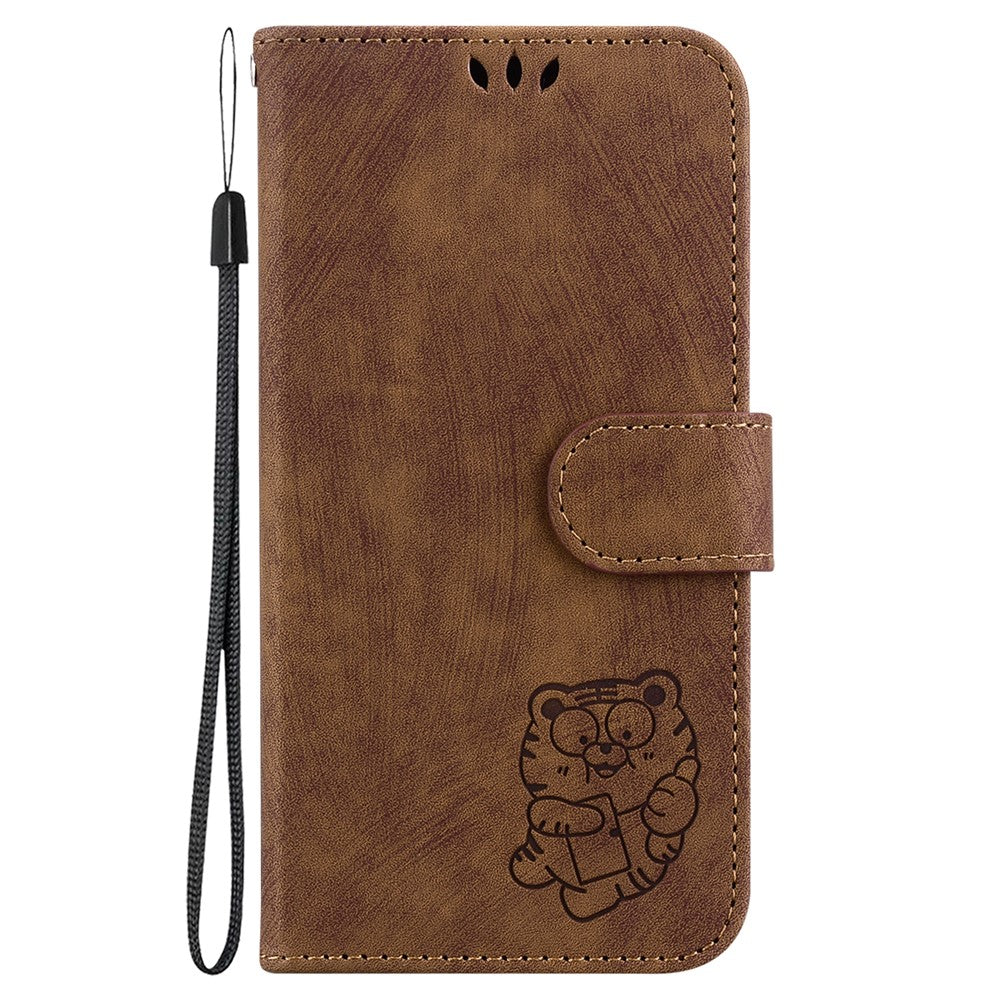For Xiaomi Redmi A5 NFC (EU) (173.45mm) Wallet Case Tiger Imprint Leather Shockproof Phone Cover