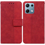 Xiaomi Redmi Note 14S 4G-skal med geometriskt mönster, läderplånbok och handledsrem