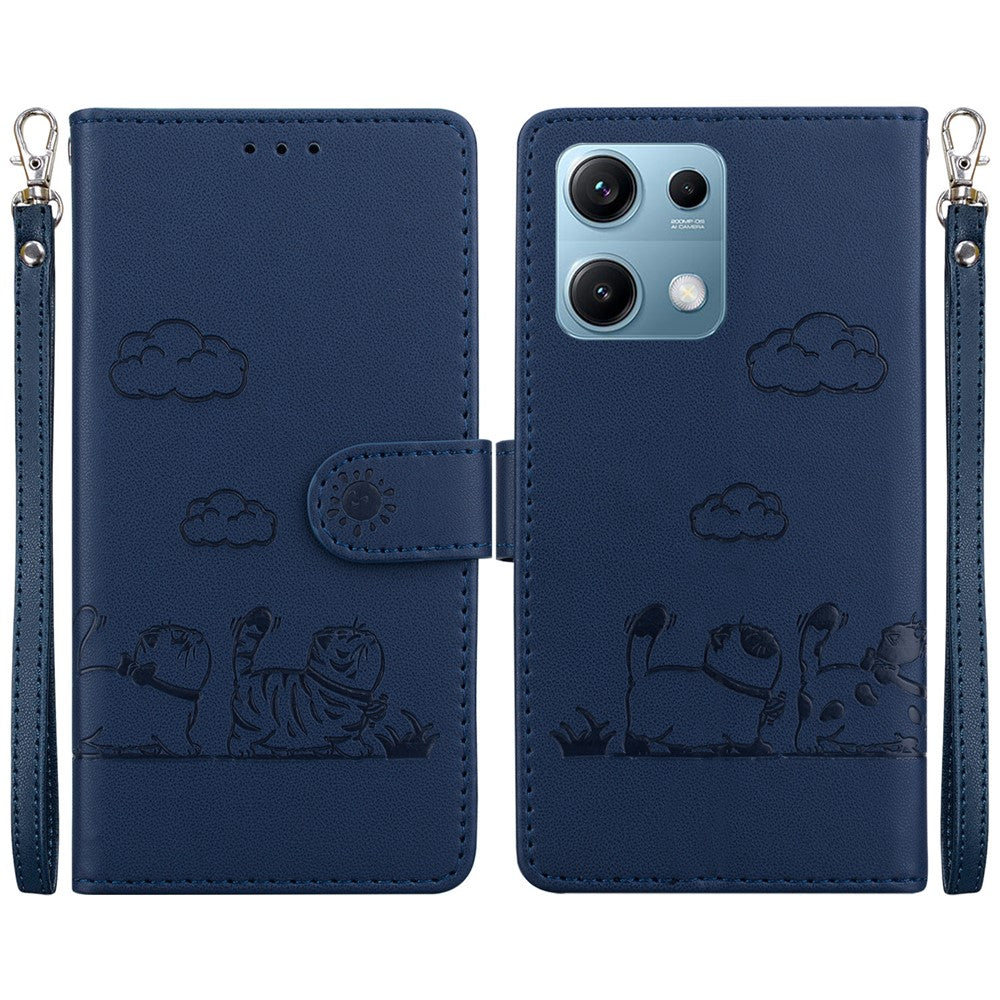 For Xiaomi Redmi Note 14S 4G Case RFID Blocking Kitten Pattern TPU + PU Leather Phone Cover