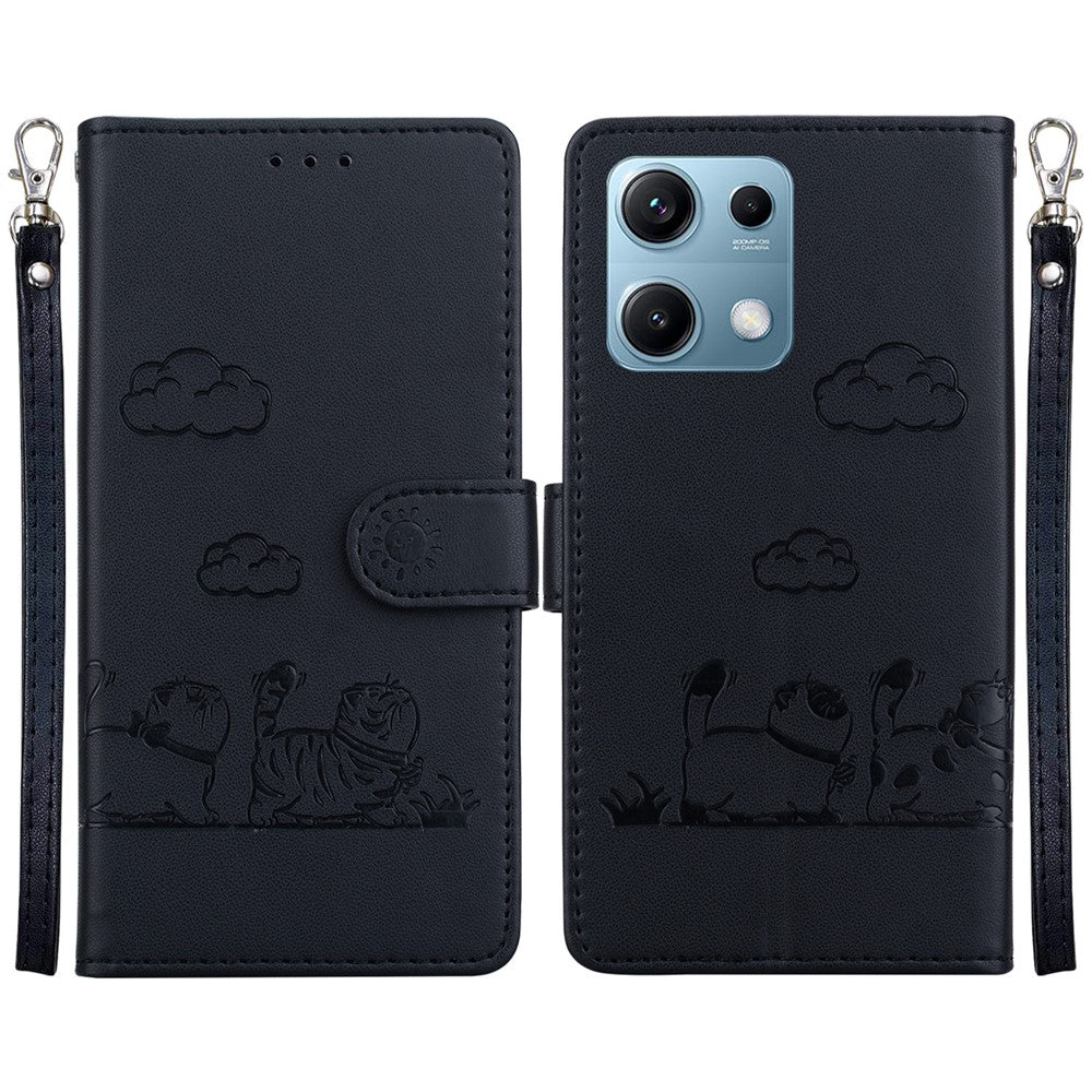 For Xiaomi Redmi Note 14S 4G Case RFID Blocking Kitten Pattern TPU + PU Leather Phone Cover