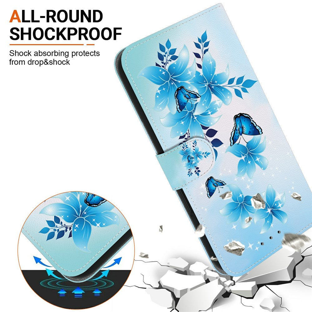 For Xiaomi Redmi Note 14S 4G Case Pattern Printing Anti-Drop Leather Flip Wallet Phone Cover with Lanyard