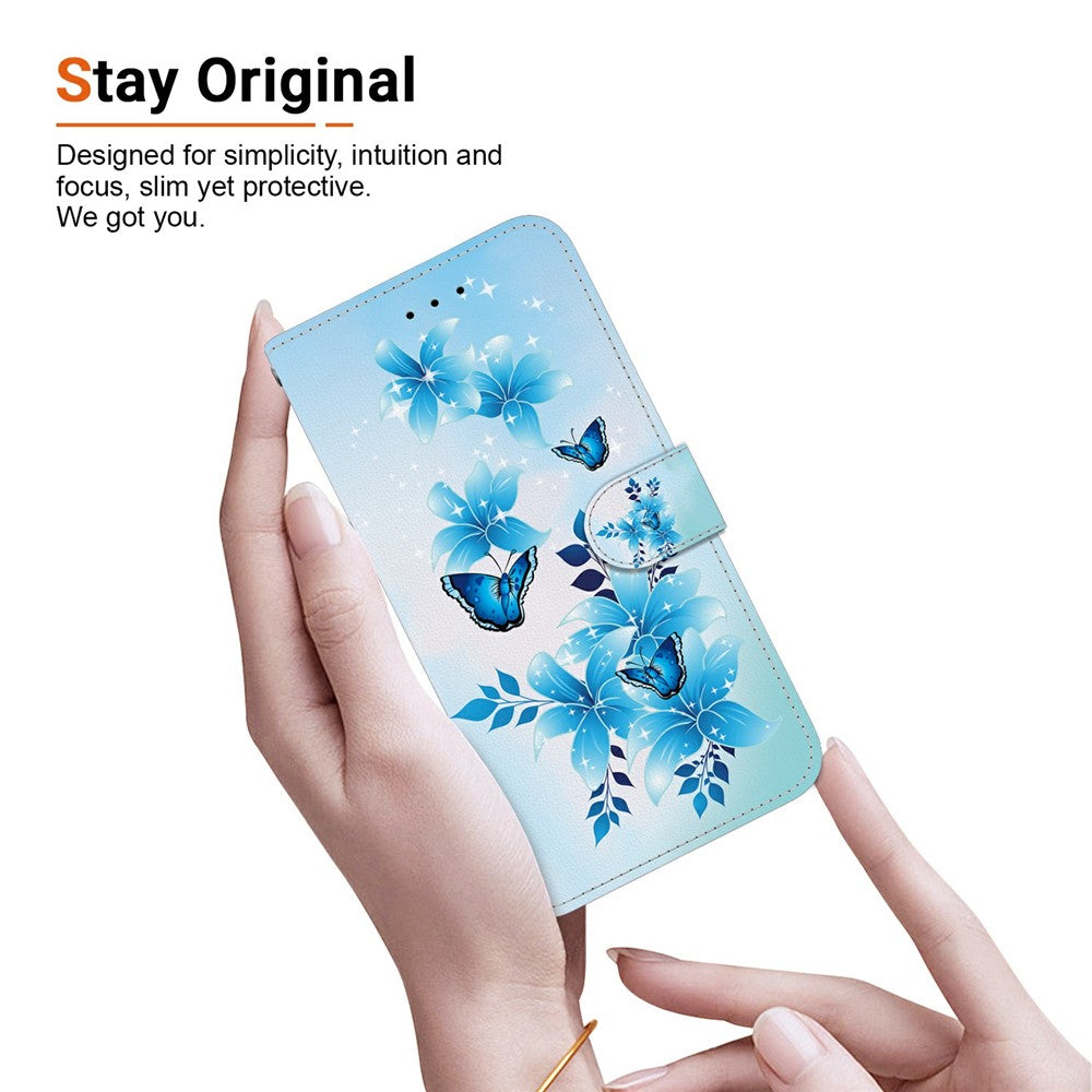 For Xiaomi Redmi Note 14S 4G Case Pattern Printing Anti-Drop Leather Flip Wallet Phone Cover with Lanyard