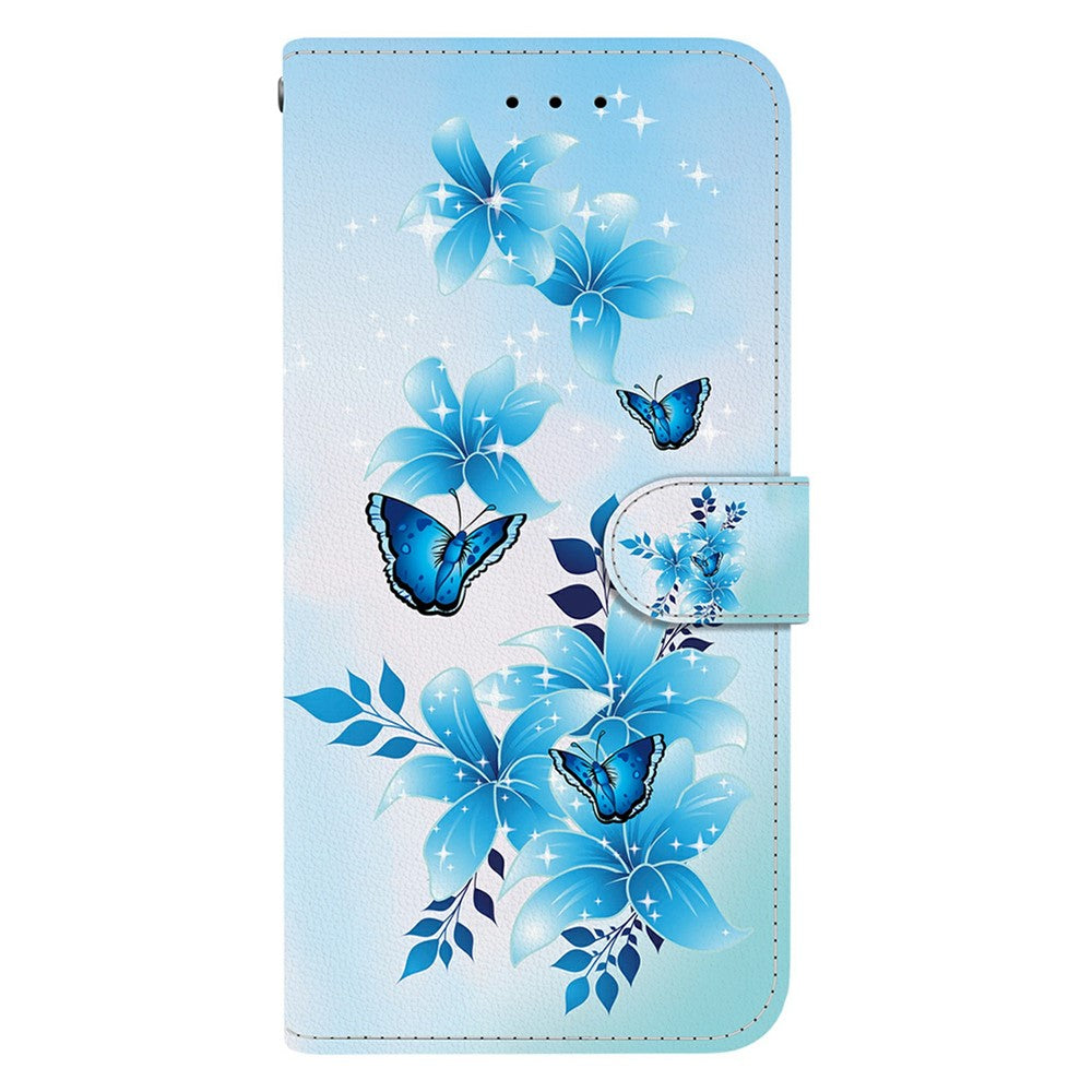 For Xiaomi Redmi Note 14S 4G Case Pattern Printing Anti-Drop Leather Flip Wallet Phone Cover with Lanyard