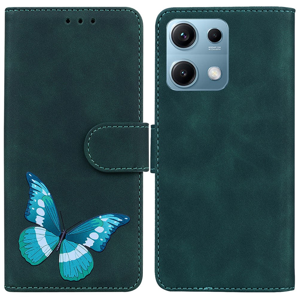 For Xiaomi Redmi Note 14S 4G Stand Case PU Leather Phone Cover Butterfly Printed