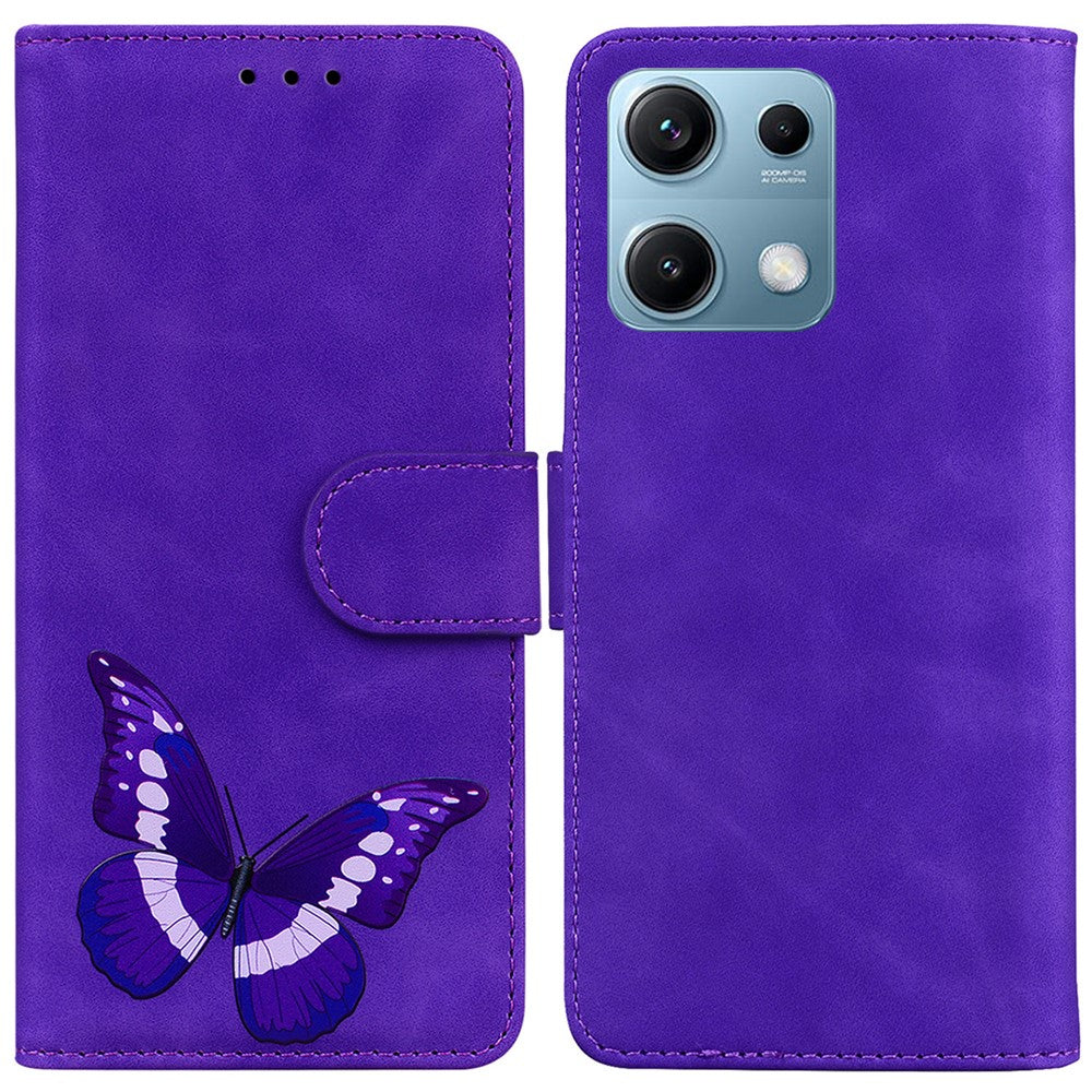 For Xiaomi Redmi Note 14S 4G Stand Case PU Leather Phone Cover Butterfly Printed