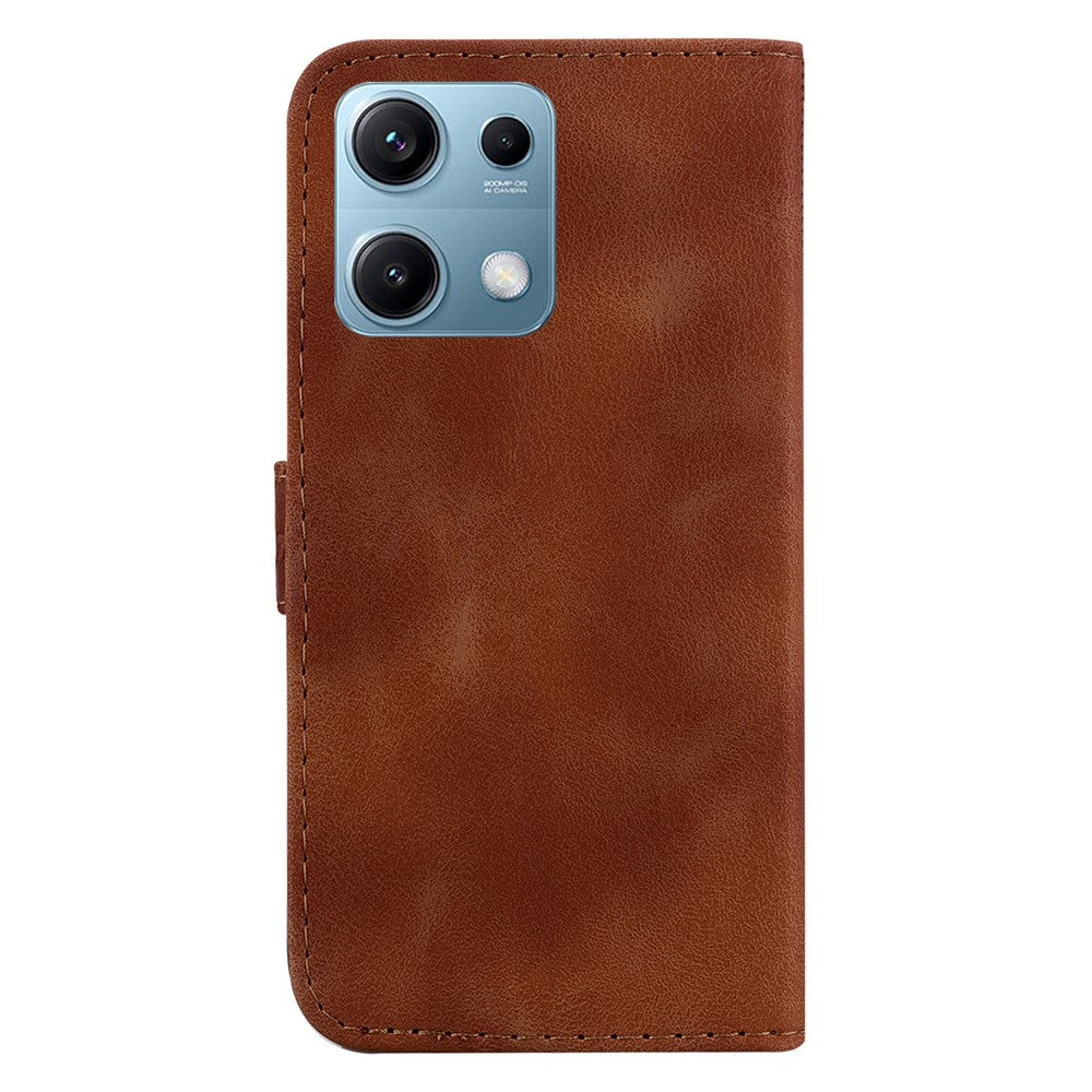 For Xiaomi Redmi Note 14S 4G Stand Case 7-Shaped Pattern Imprint Leather Phone Cover