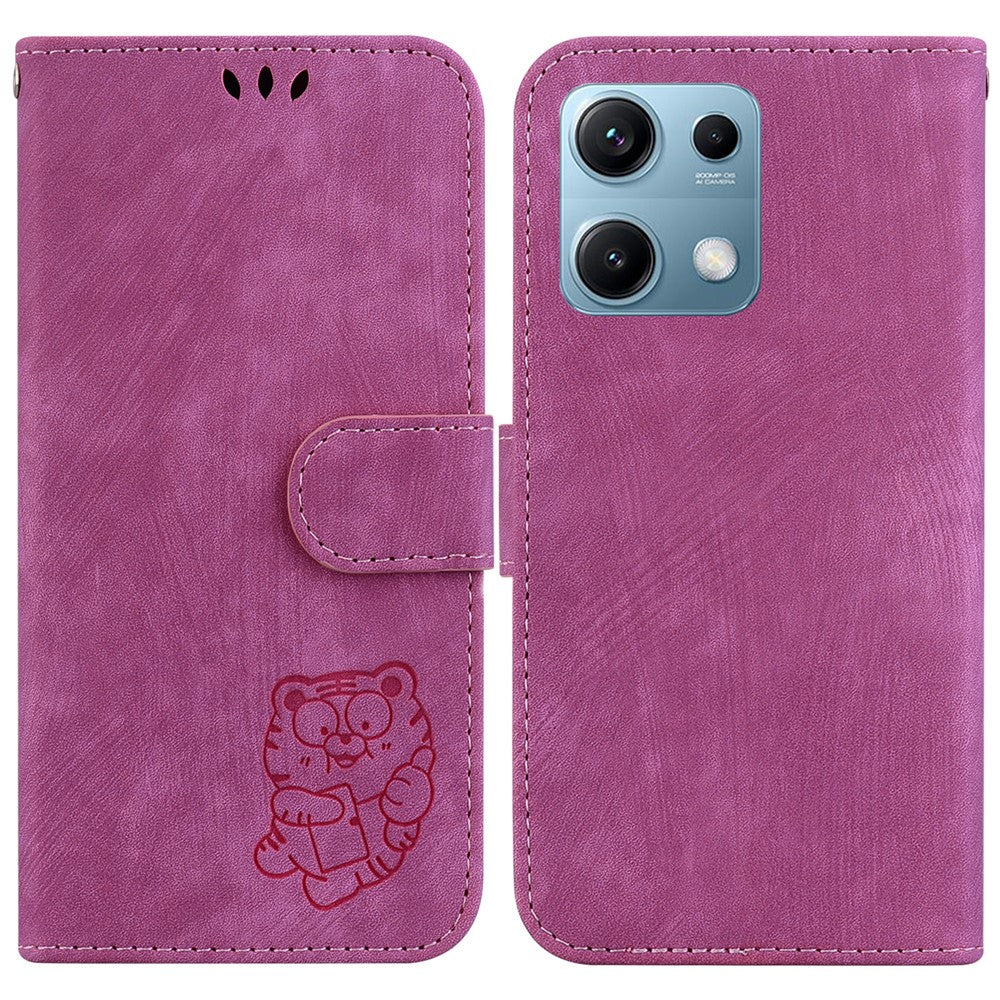 For Xiaomi Redmi Note 14S 4G Wallet Case Tiger Imprint Leather Shockproof Phone Cover