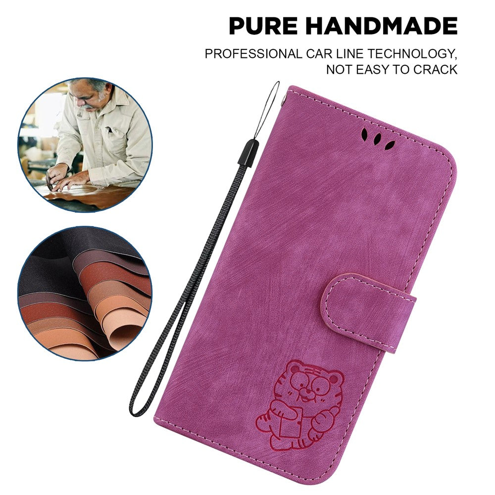 For Xiaomi Redmi Note 14S 4G Wallet Case Tiger Imprint Leather Shockproof Phone Cover