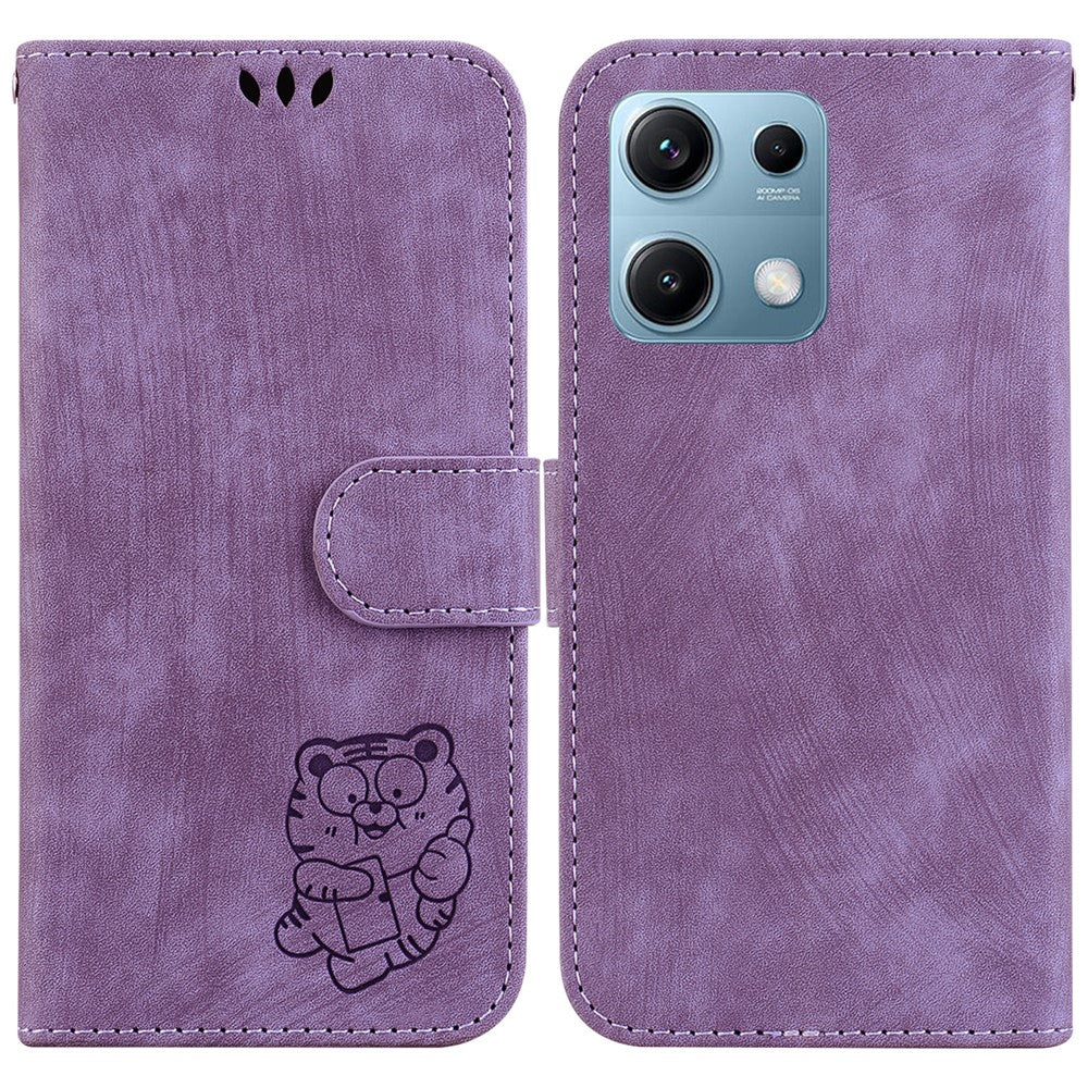 For Xiaomi Redmi Note 14S 4G Wallet Case Tiger Imprint Leather Shockproof Phone Cover