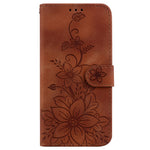 For Xiaomi Redmi Note 14S 4G Case Lily Flower Imprint Leather Phone Cover with Stand