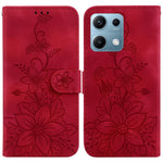 For Xiaomi Redmi Note 14S 4G Case Lily Flower Imprint Leather Phone Cover with Stand